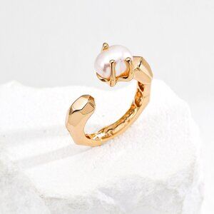 ✨ Artisan Original Design Sculptural Claw-Set Pearl Ring | Adjustable S925